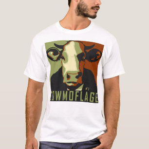 Camuflagem de Vaca Camisa Fun Pop Art Inspirada