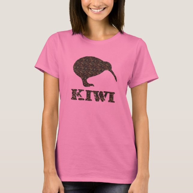 Camuflagem Kiwi Manga Longa Camisa Feminina (Frente)