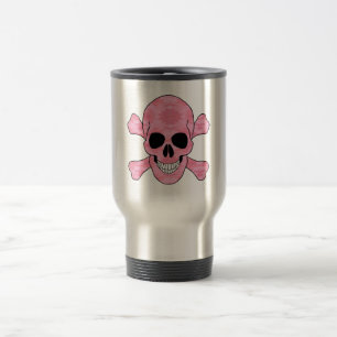 Camuflagem Rosa Caneca de viagem Crânio E Espinhas