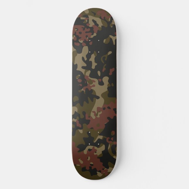 Camuflagem Skateboard Verde Marrom Preto Bege (Frente)