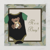 Camuflagem Verde do Exército Convites para Chás de