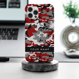 Camuflagem Vermelha e Cinza Seu nome Personaliza