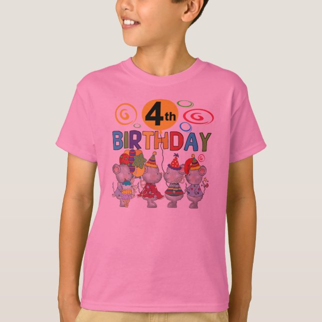 Camundongos 4.º t-shirts e presentes de aniversári (Frente)