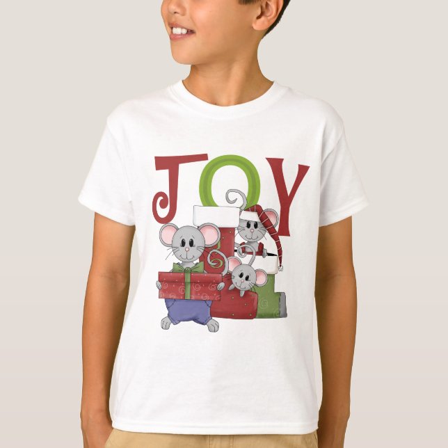 Camundongos JOY Camisas de Natal e presentes (Frente)