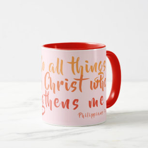 Can Do All Things Pink Scripture Caneca