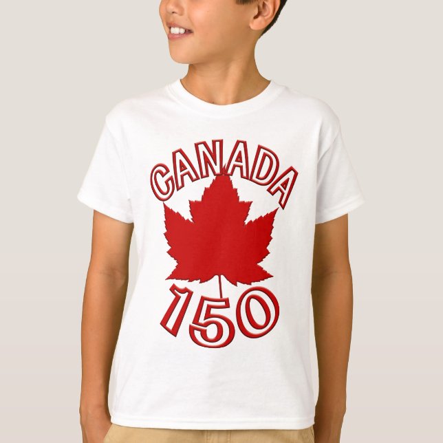 Canadá 150 t-shirts de crianças Canadá 150 camisas (Frente)