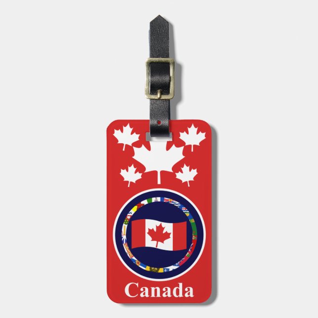 Canadá 6 Etiqueta de bagagem (adicione seu endereç (Frente Vertical)