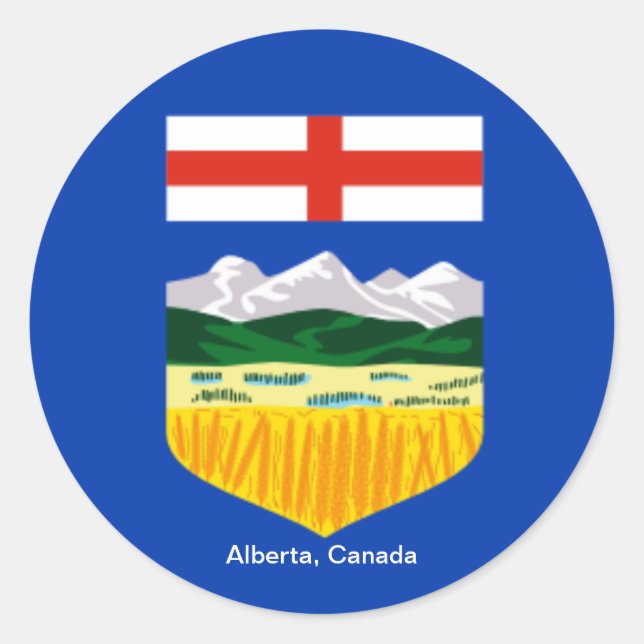 Canadá: Bandeira de Alberta, adesivo do Canadá (Frente)