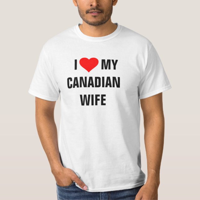 CANADÁ: Camiseta "Eu amo minha esposa canadense" (Frente)