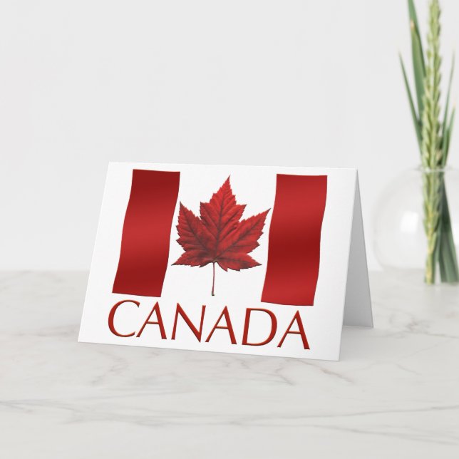 Canadá carda os cartões da bandeira de Canadá (Frente)