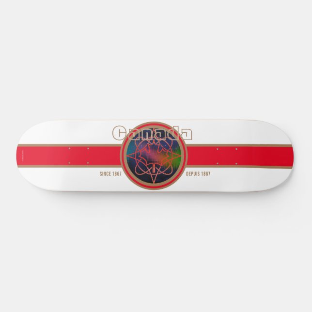 Canadá Desde 1867 Aurora (Branco) Skateboard (Horz)