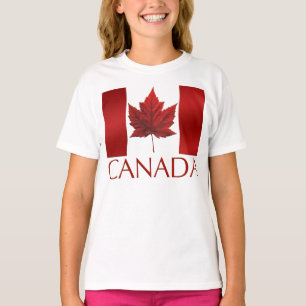 Canadá Flag Girls T-shirts Kids Canada Souvenirs