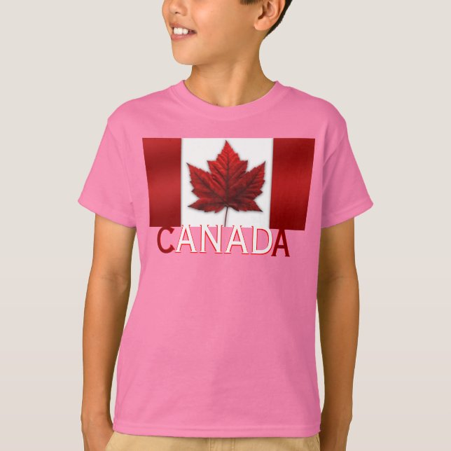 Canadá Flag Kid's Shirt Canada Kid's Souvenir Tops (Frente)