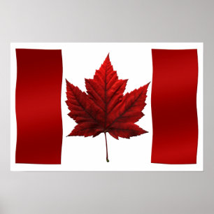 Canadá Flag Poster Canadá Flag Souvenir Art Impr