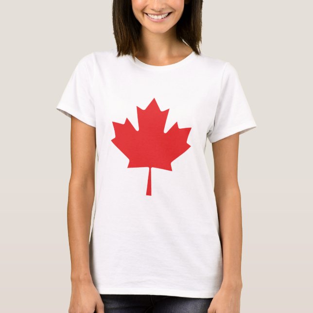 Canadá Flag T-Shirt - Flat Sticker Design (Frente)