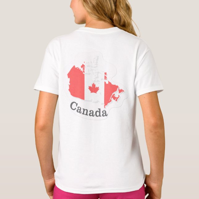 Canadá Flag T-Shirt - Flat Sticker Design (Verso)