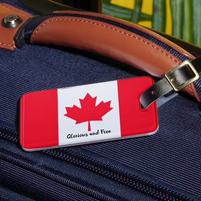 Canada '' Glorioso e Livre Etiqueta de Bagagem (customize with a few words or order as is.)
