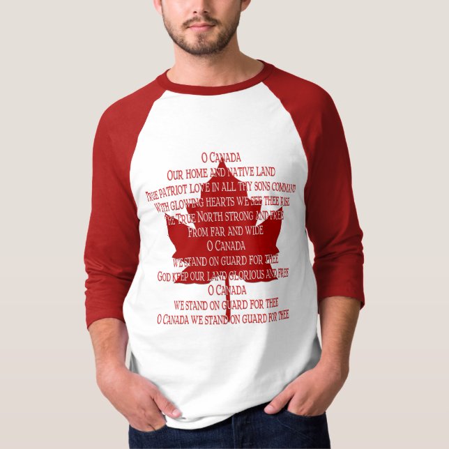 Canadá Hino Camisa Souvenir Canadá Camisas Present (Frente)