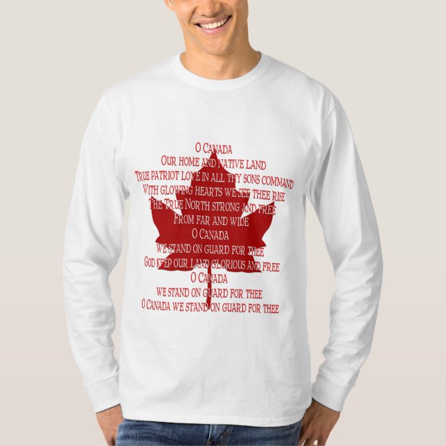 Canadá Hino Camisa Souvenir Canadá Camisas Present (Frente)