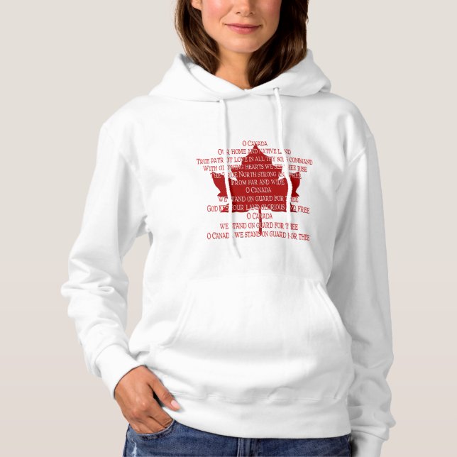Canadá Hino Hooded T-Shirt Souvenir Canadá Shirt (Frente)
