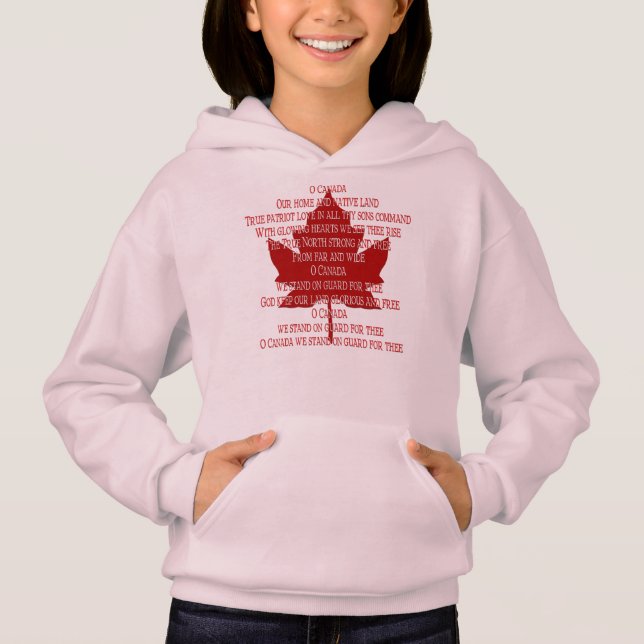 Canadá Hino Hoodie Kid Souvenir Canadá Camisas (Frente)