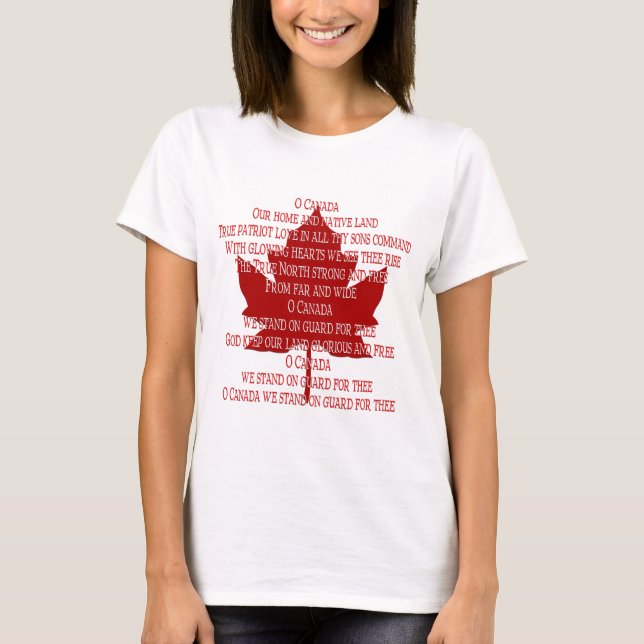Canadá Hino T-Shirt Women's Canada Souvenir (Frente)