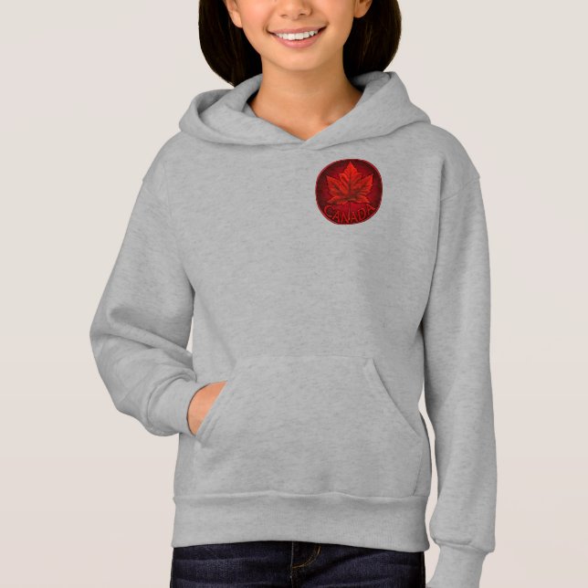 Canadá Hoodie Canada Girls Mapeia Folha Camisa Hoo (Frente)