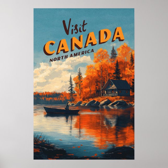 Canada Lake Fishing Travel Poster (Frente)
