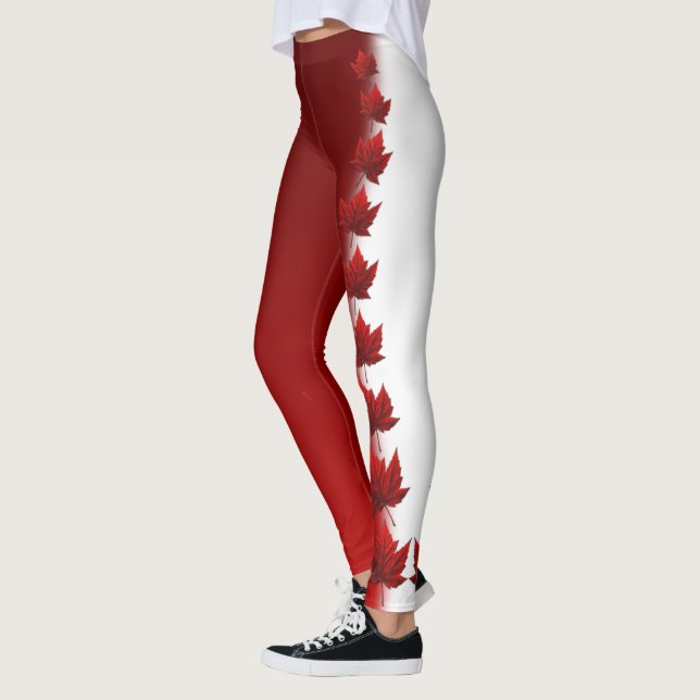 Canadá Leggings Custom Canada Mapping Leaf Pants (Esquerda)