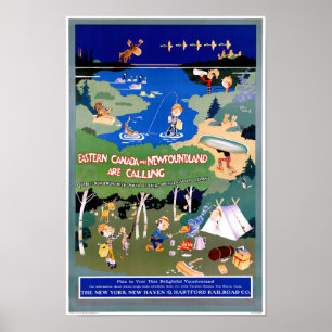 Canadá, Nova Viagens vintage de Poster da Terra Re