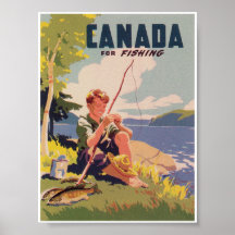 Canadá Para A Pesca Da Poster Viagens vintage