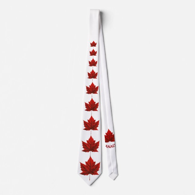 Canadá Souvenir Tie Fun Canada Flag Gravatas (Frente)