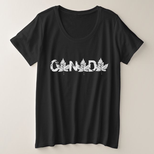 Canadá T-shirt Canada Souvenir Shirt Plus Size (Frente do Design)