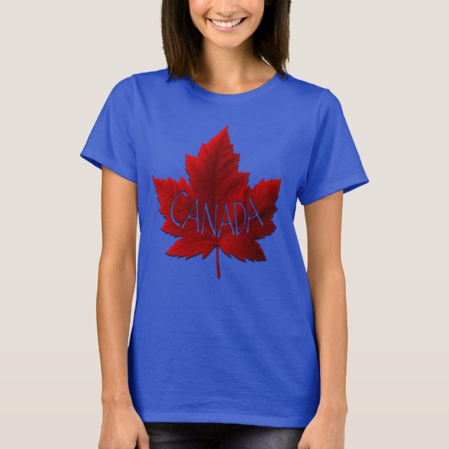 Canadá T-Shirts Canadá Mapear Camisa Folha Orgânic (Frente)