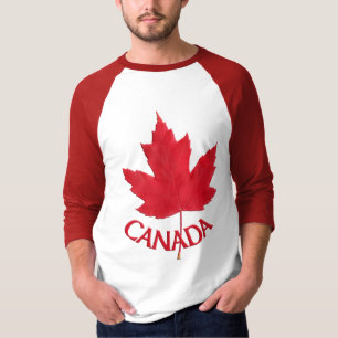 Canadá T-Shirts Estêncil Canadá Mapear Camisa Folh