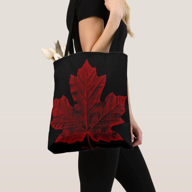 Canada Tote Bags Retro Canada Mapeia Bolsas Folhas (Close Up)