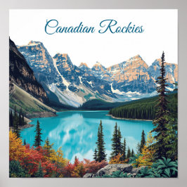 Canadian Rockies Travel Poster WPA Style