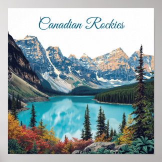 Canadian Rockies Travel Poster WPA Style