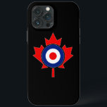 Canadiano Maple Leaf Roundel Mod em preto<br><div class="desc">Um rotundo canadense de folha em presente personalizado preto para todas as ocasiões festivas e encontros amigáveis. Um presente excelente para vestir ou compartilhar. Uma declaração de design que certamente dará uma impressão em ocasiões formais e casuais. Ou talvez um presente de última hora para você ou para alguém especial...</div>