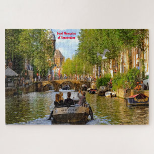 Canais de Amsterdã. Quebra-cabeça de serra