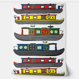 Canal Boats Barges and Narrowboats Pattern