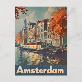 Canal Charm: cartão postal Vintage de Amsterdã