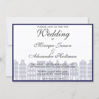 Canal de Amsterdã Casas Convite para Casamento Hol