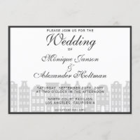 Canal de Amsterdã Casas Convite para Casamento Hol