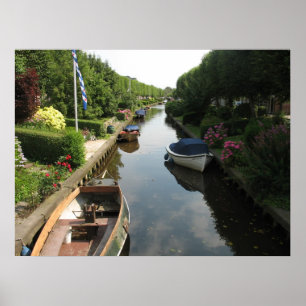 Canal do Frisian com arte do poster da foto dos