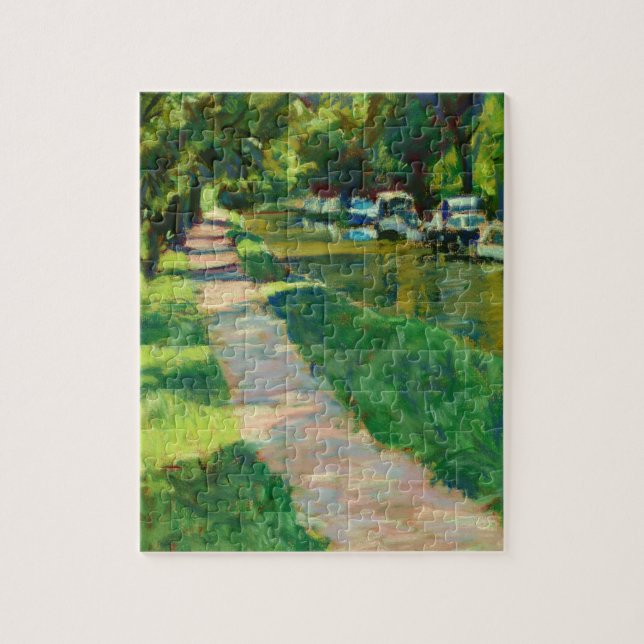 Canal Towpath em Goytre Wharf Jigsen Quebra-cabeça (Vertical)