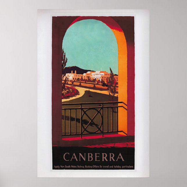 Canberra by Percy Trompf  Vintage Travel Poster 1 (Frente)