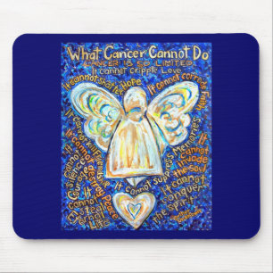 Cancer azul e Dourado Anjo Mousepad