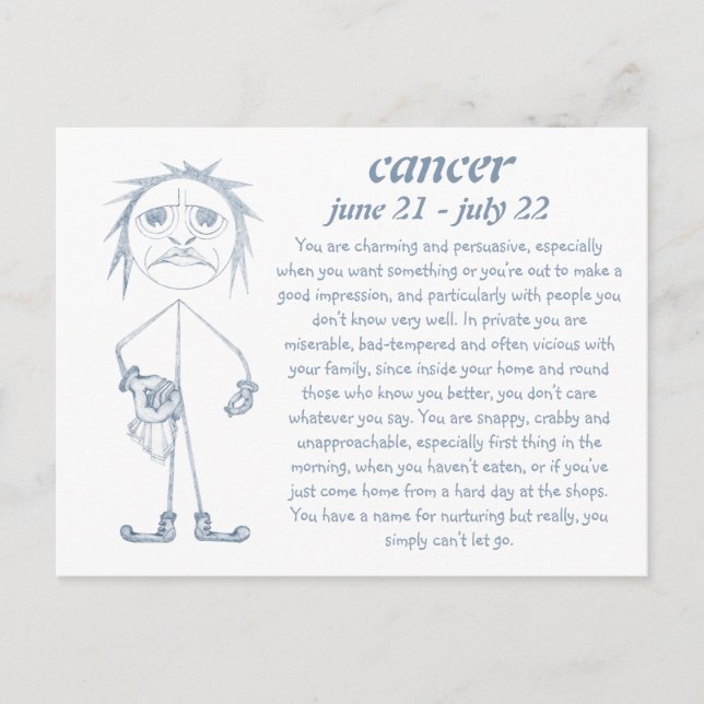 Cancer [ - BitchScope - ] Cartão postal (Frente)