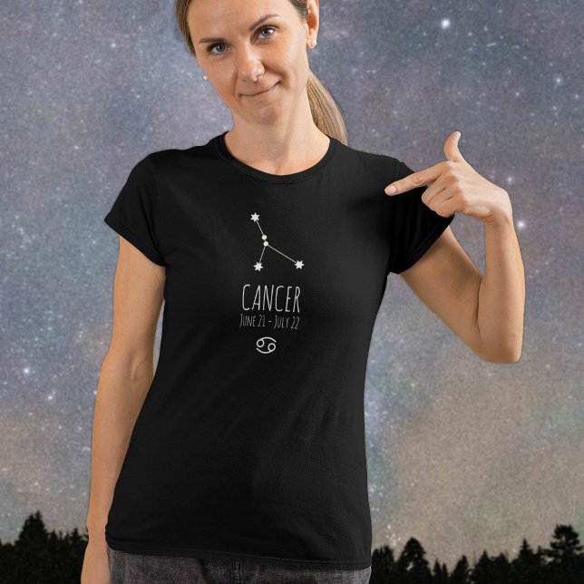 Cancer | Constelação Zodiac Personalizada T-Shirt (Criador carregado)